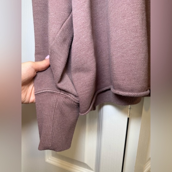 Aerie - Oversized Baggy Long Sleeve Turtleneck Cozy Mauve Cowl Neck Sweater - Picture 5 of 6